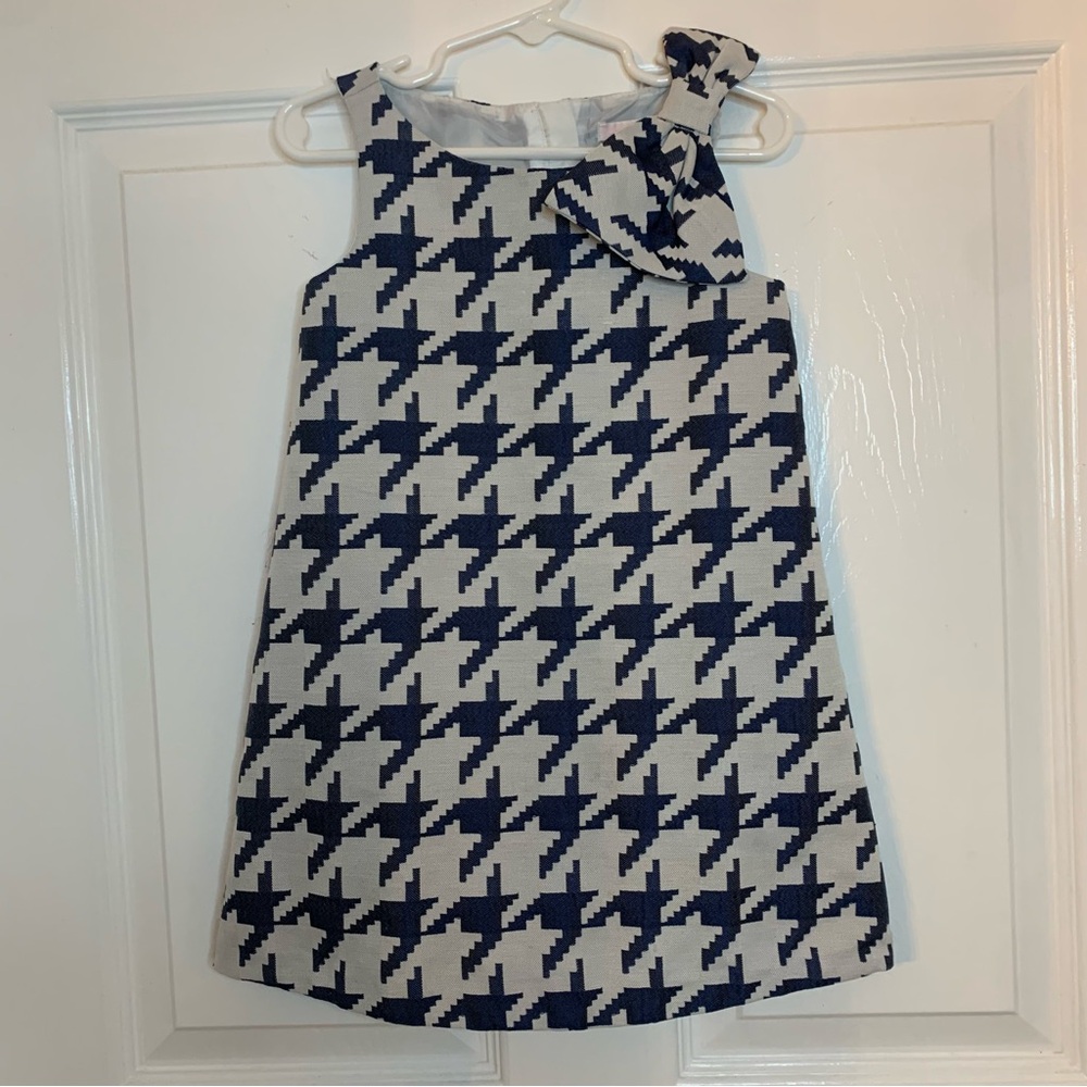 Janie‎ and Jack Blue White Houndstooth Dress Size 3